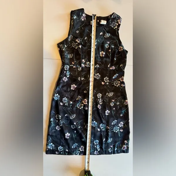 VINTAGE 90s Y2K Women’s Mini Sleeveless‎ Navy Floral Dress Size 11/12 - Image 6
