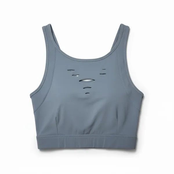 Alo‎ Yoga Warrior Ripped Sports Bra Gray Cross Back Strappy Size S Yoga Gym Chic - Image 3
