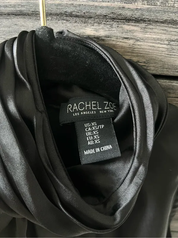Rachel Zoe black satin top size XS - Image 2