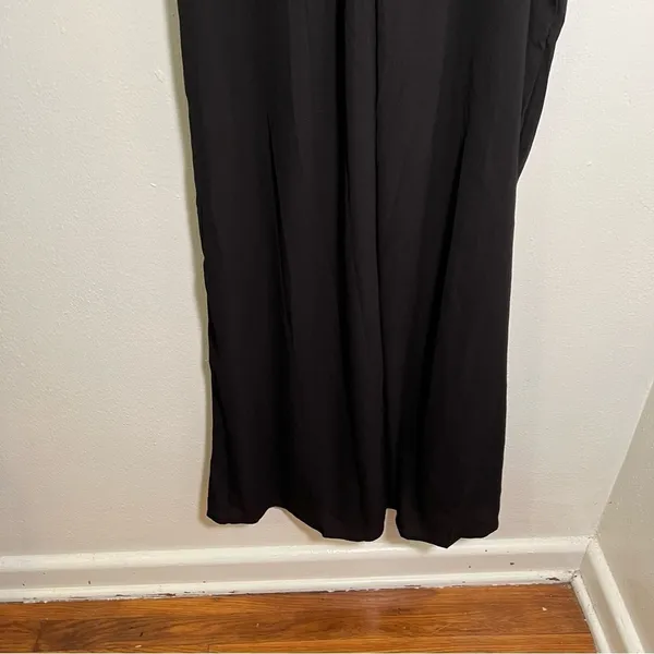 Favlux Women's Size Large Wide‎ Leg Palazzo Pant Open Wrap Front Black Pull On - Image 8