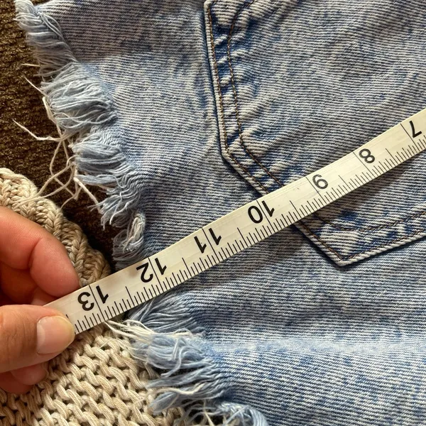 Zara Women Light Blue Distressed Cut Off Denim Shorts Size 2 - Image 9