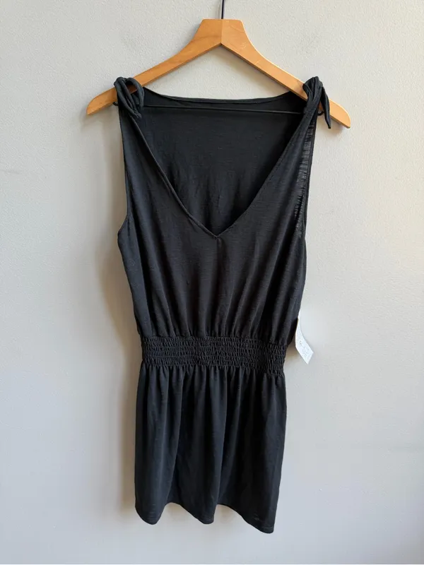 BECCA NWT Breezy Basics Swim Cover-Up Dress size Small Black Swimsuit Beach Mini - Image 3