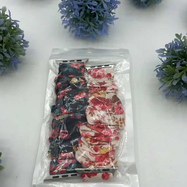 2 Floral Apple Watch Band Small 42/44mm Red/Black - Image 6