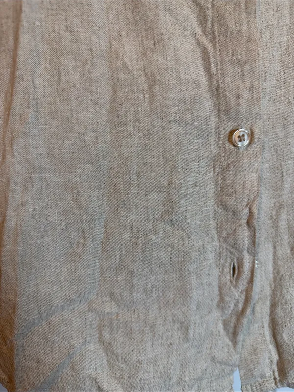 Z Supply Women's Button-Down Shirt flax linen oversized shirt medium - Image 4