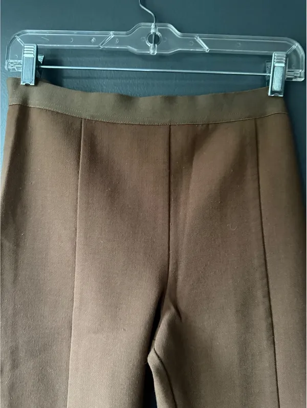Boden Brown Slim Fit Dress Pants with Elastic Waistband - Image 3