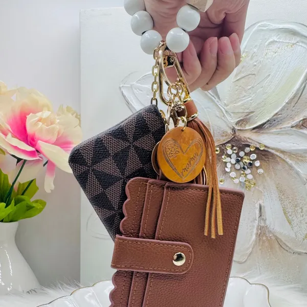 Mama Double Joy Wallet Wristlet Style D Brown - Image 7