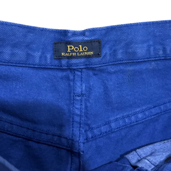 Polo Ralph Lauren Royal Blue Denim Cutoff Shorts High Waisted Logo‎ Women Sz 4 - Image 5