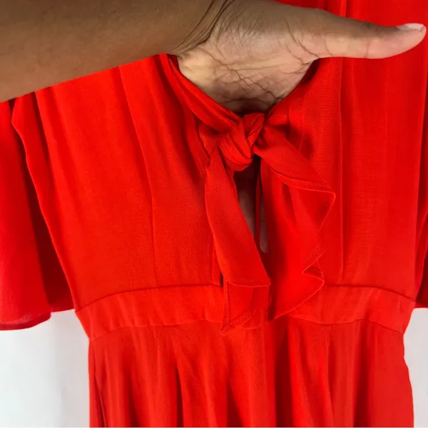 Yumi Kim Over The Edge Dress Vibrant Red Tie Front‎ Cutout Mini Size XS - Image 5