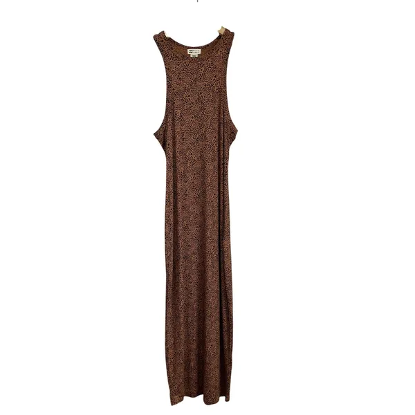 Billabong Tomboy Tank Maxi Dress S Brown Print Surf Boho Beachy Summer‎ Casual - Image 2