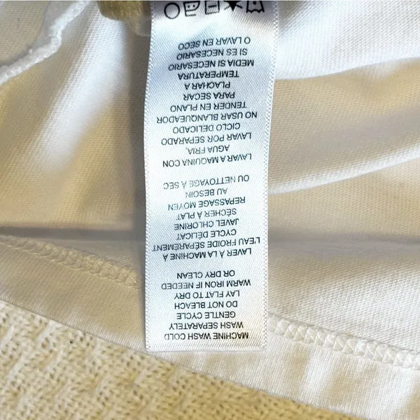 FRAME Ruched Tie‎ Sleeve Organic Cotton T-Shirt Blanc size Small - Image 9