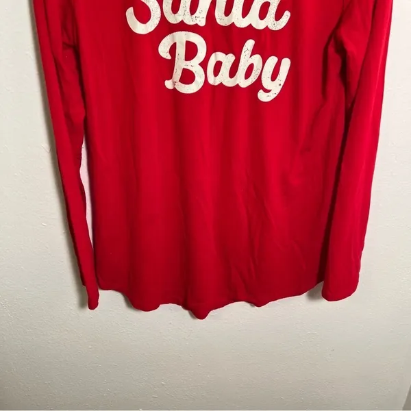 Isabel Maternity Women's Size Small Santa Baby Holiday Graphic Long Sleeve Tee‎ - Image 4