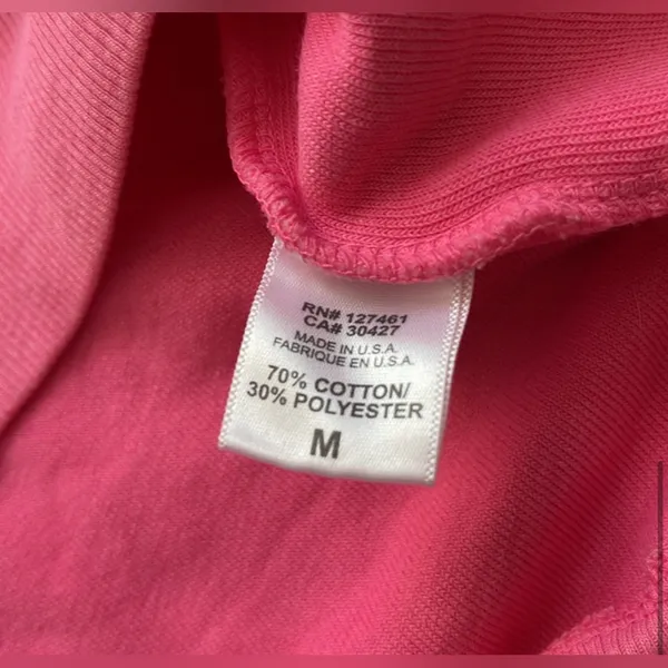 Wildfox Oversized Heathered Hot Pink Fleece SweatshirtCrewneck Ribbed Hem/ Cuffs - Image 8