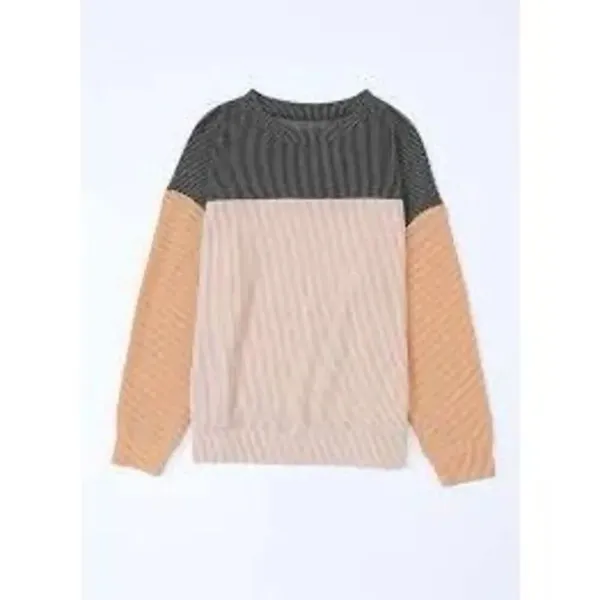 Kirundo size L color block texture oversized knit top. Black Size L - Image 2