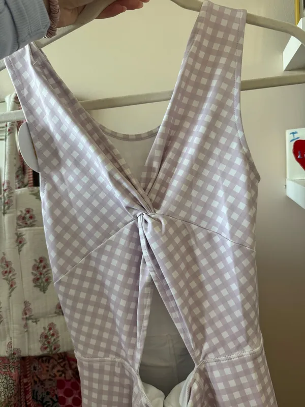 NWT White and Purple Gingham Tennis Dress - Image 3