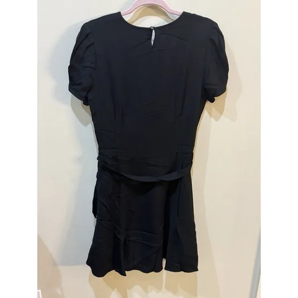 Polo Ralph Lauren Dress Womens Size 8 Black Lined Short Puff Sleeve Wool Blend - Image 5