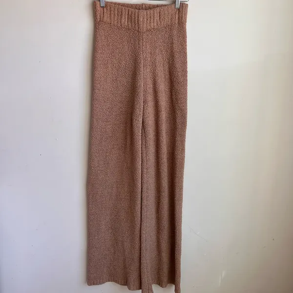 SKIMS Wide Leg Cozy Knit Pants in Camel - Image 2