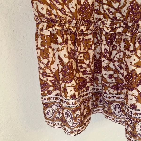 Anthropologie Love the Label Maxi Dress S Cottagecore Smocked Tiered Block Print - Image 5