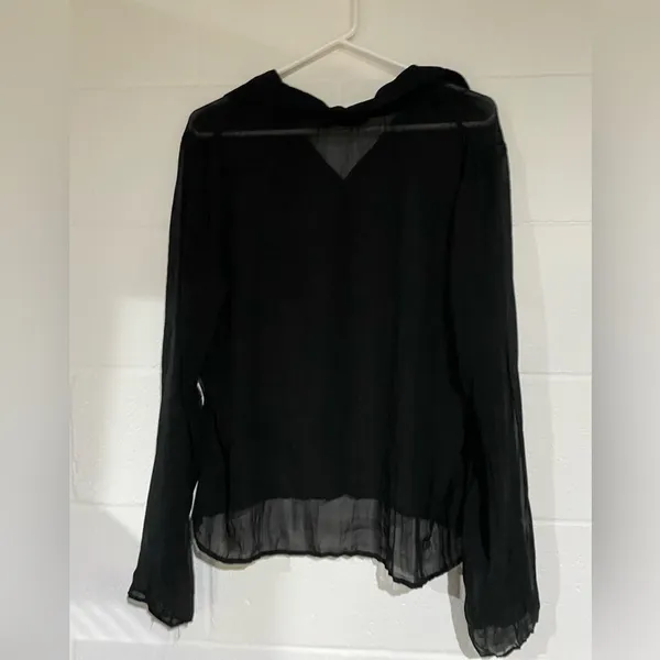 Fred David large sheer black button down - Image 3