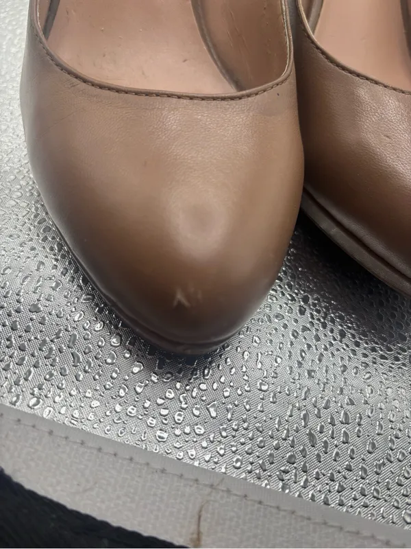 Franco Sarto Darren Leather Pumps Nude Tan Taupe Heeled Shoes Size 7.5 - Image 2