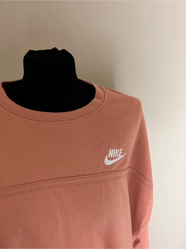 Nike Women's Rose-Tan Crewneck Sweatshirt with White Logo - Image 2