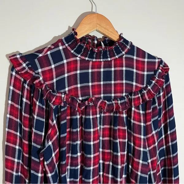 Free People Charlie Ruffle Plaid Top - Image 2