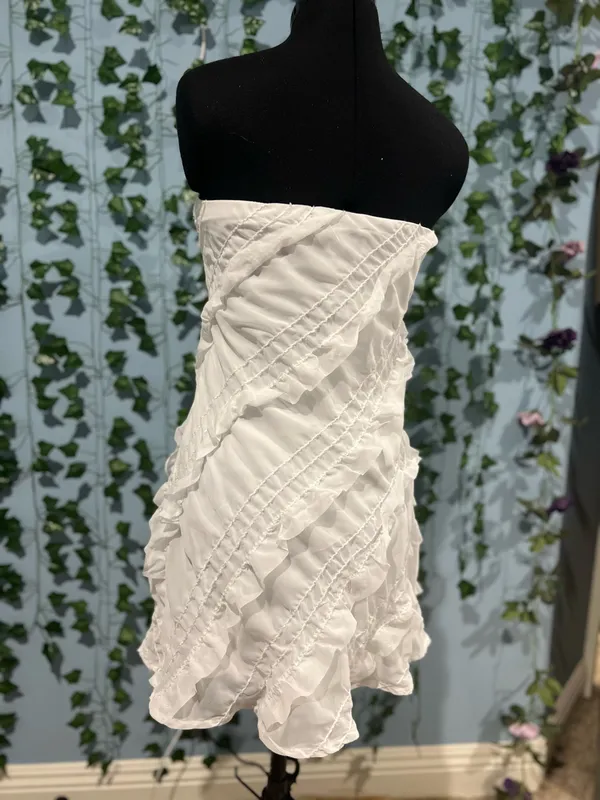Princess Polly Mini White Ruffled Dress - Image 4