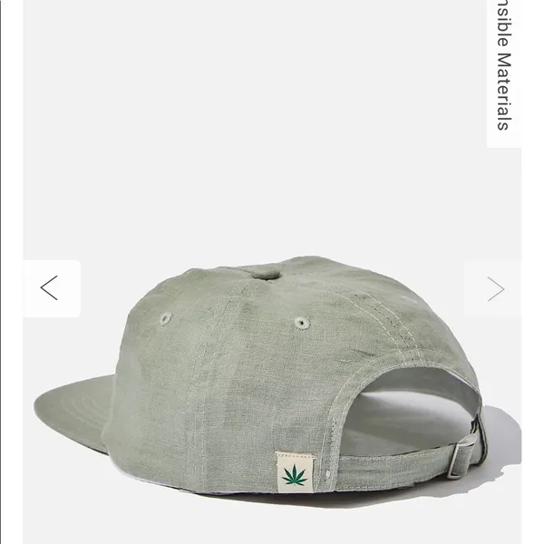 New Cotton On sage hat adjustable dad hat baseball in hemp - Image 3