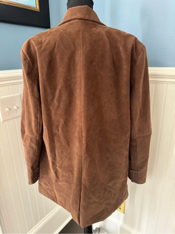 NWT Free People Paper Cut Vegan Suede Blazer ~ Brown Bear ~ Size Medium - Image 9
