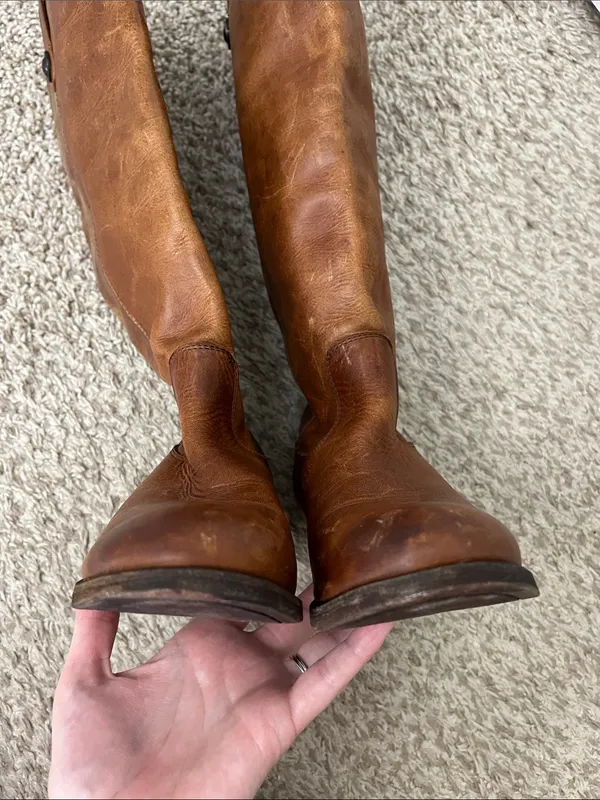 Frye Cara Boots in Cognac Leather - Size 6.5 B - Image 12