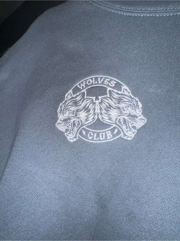 Darc Sport Navy Cropped 'WOLVES' Crewneck Hoodie - Image 2