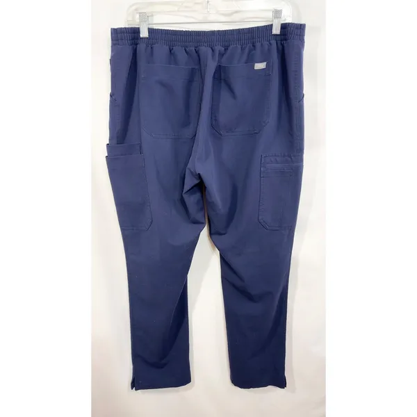 FIGS Large Scrub Pants Navy Blue Elastic Waist Cargo Pocket Medical Uniform 1426 - Image 2