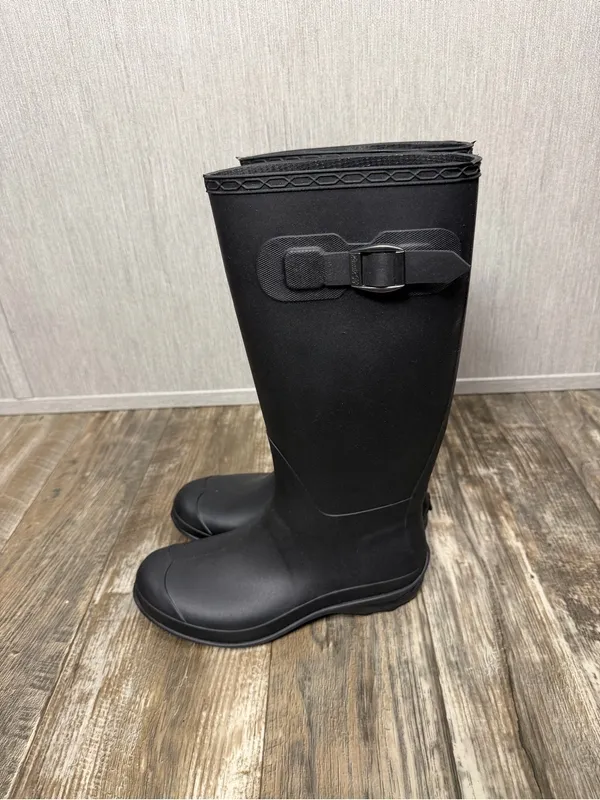 Kamik Black Tall Waterproof Rain Boot with Side Buckle Size 7 - Image 9