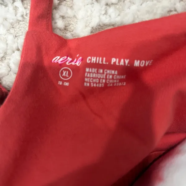 Aerie Red and White Tie-Dye Women's Tank Top - Image 3