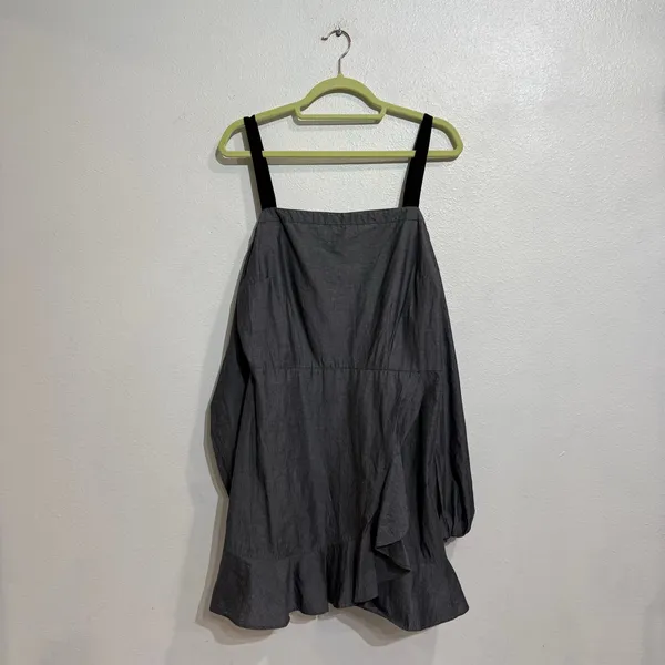 Lovers + Friends Charcoal Off Shoulder Long Sleeve Ruffle Mini Dress Sz L NWT - Image 2