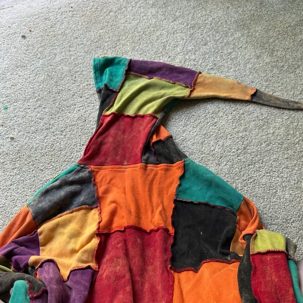 Colorful Festival Zip Up Jacket Earthy Patchwork Bohemian Hippie Eclectic - Image 6