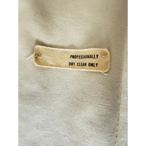 Vintage Cream Double Breasted Trench Coat Women's Long Sleeves M - Image 6