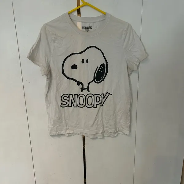 Peanuts Snoopy Short Sleeve Tee White Black Size M - Image 3