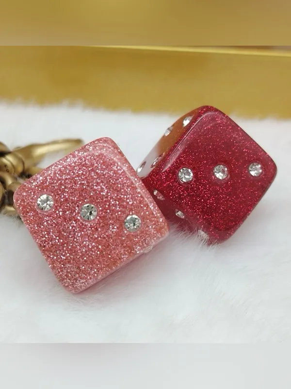 Coach Dice Bag Charm-Gold~Pink/Multi - Image 3