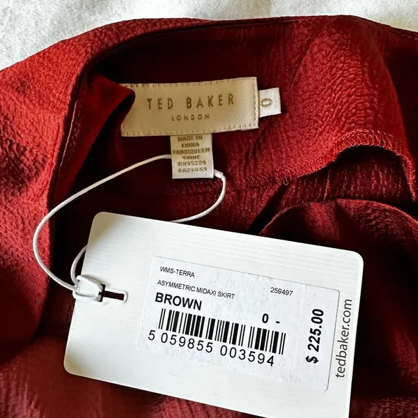 NWT Ted Baker Terra Asymmetric Midaxi Skirt, Size0 (USA size 2) - Image 5