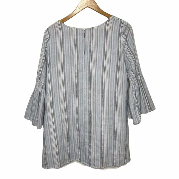 Entro Blue Striped Bell‎ Sleeves Mini Dress Size Small - Image 3