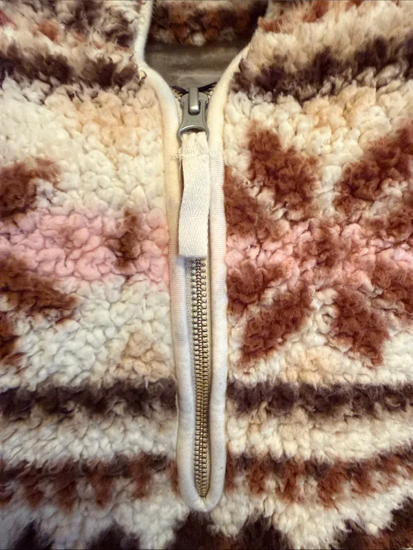 Aerie 🐏🐏🐏BOGOHO🐏🐏🐏 Cozy Cream and Brown Sherpa Quarter-Zip Sweater -Large - Image 6