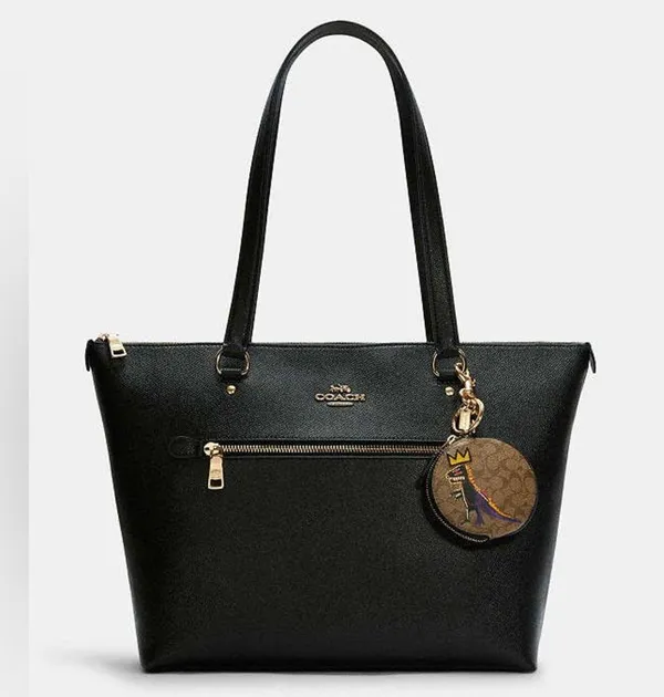 Coach X Jean Michel Basquiat Circular Coin Pouch In Signature Canvas Purse Charm - Image 2