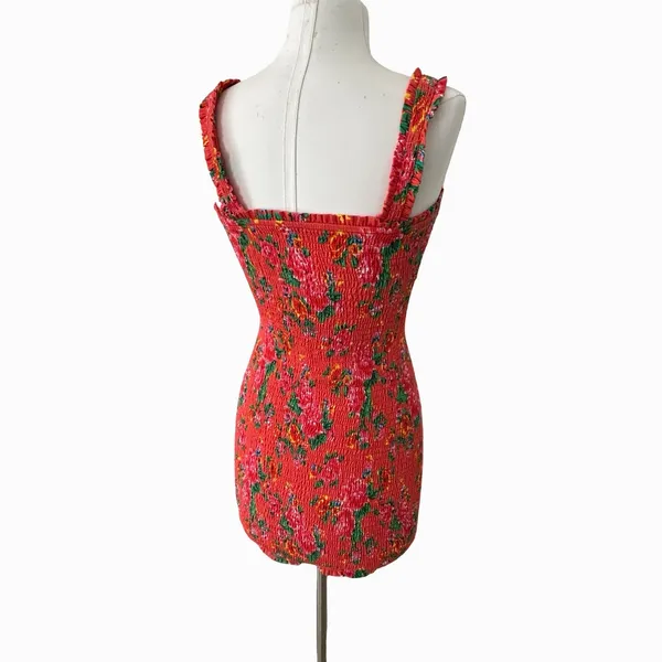 Rhode Jasmine Floral Smocked Mini Dress Floral Coquette Boho Romantic Size S - Image 6