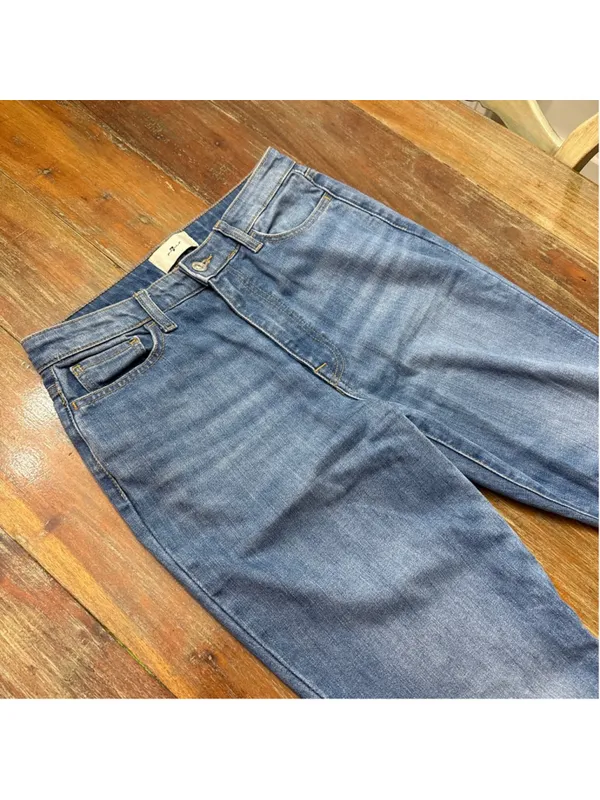 7 For All Mankind Ultra High Rise Skinny Boot Jeans Medium Wash Blue Size 28 - Image 2