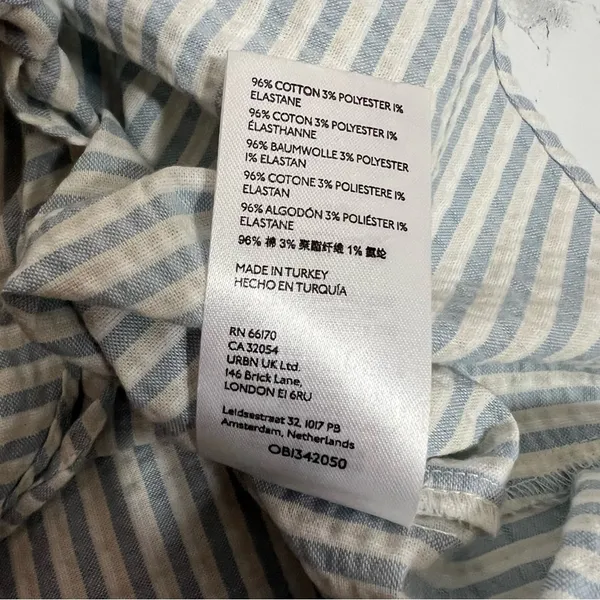Anthropologie pilcro striped button down‎ tie front blouse top Sz S - Image 8