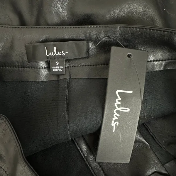 Lulus Open Minded Black Vegan Leather Pants High Waist Tapered Small NWT - Image 9