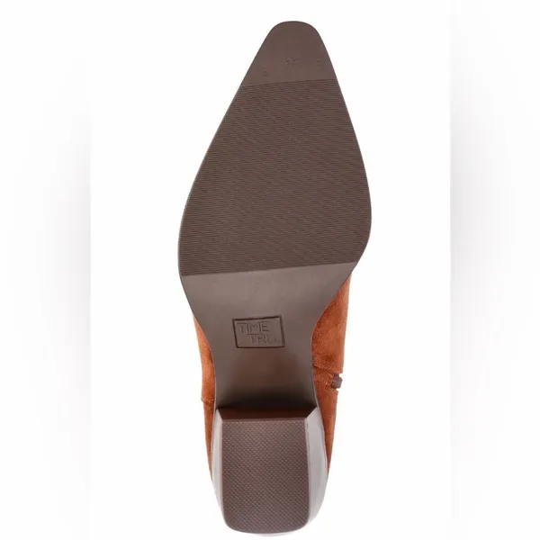 Time and Tru Women's Faux Suede Embroidered Western Boots, size 8 new - Image 4