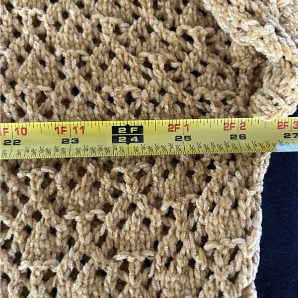 Daytrip Crochet Open Front Cardigan Butterscotch Lrg Cozy Relaxed Soft Grannycor - Image 5