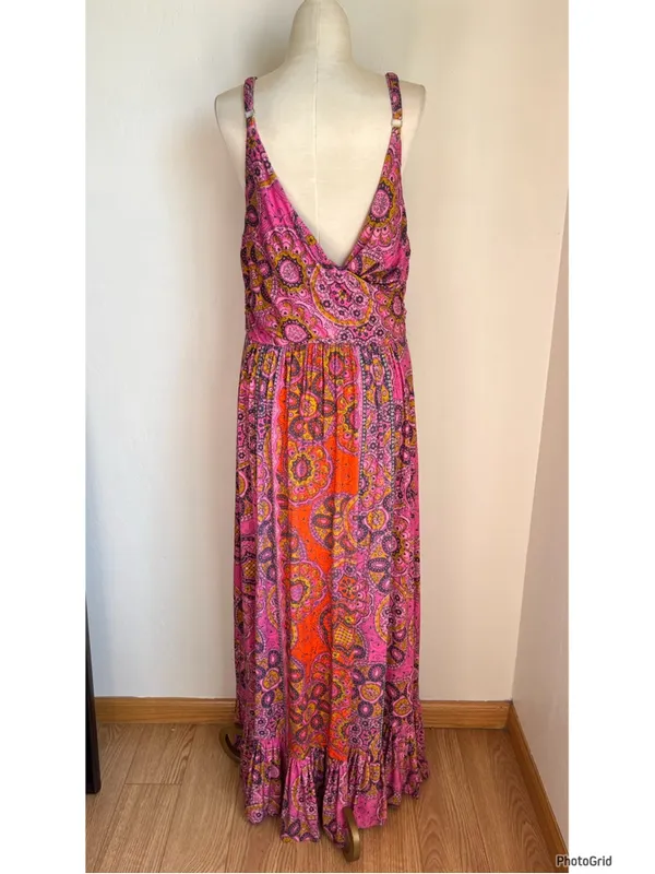 Anthropologie Maeve Andie Tie Front Maxi Dress Printed - Image 3