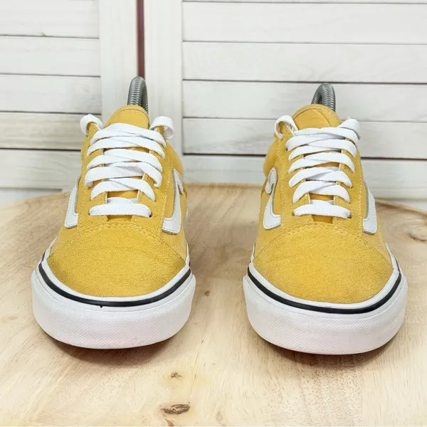 Vans Old Skool Canvas Suede Low Top Sneakers Mustard Yellow 6 Men 7.5‎ Women - Image 2